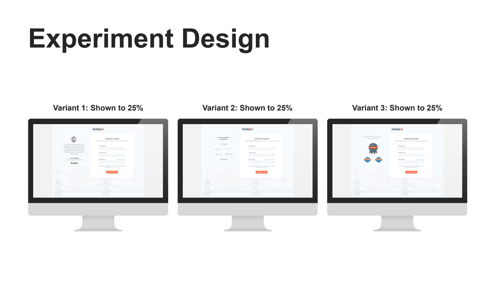 experiment design display