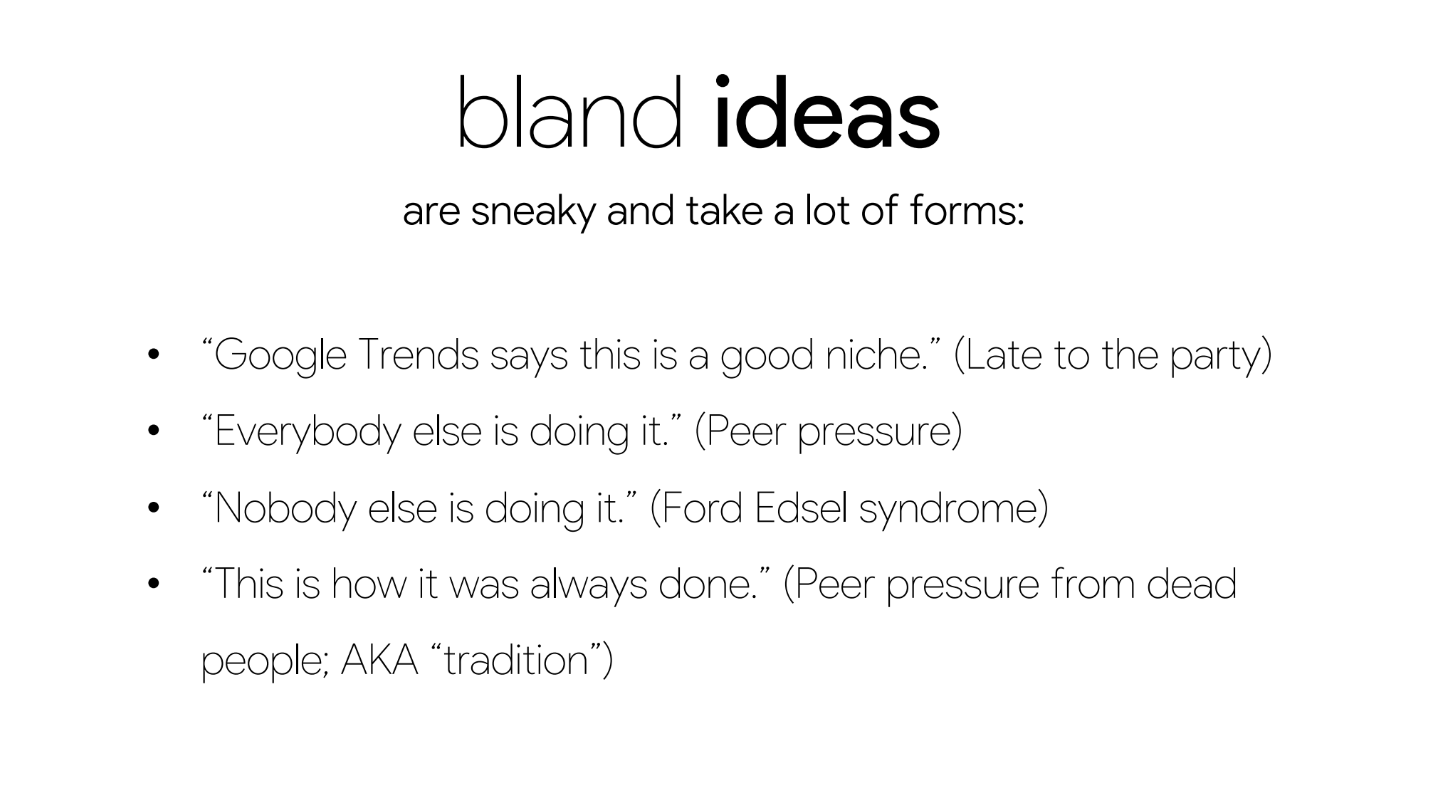 list of bland ideas
