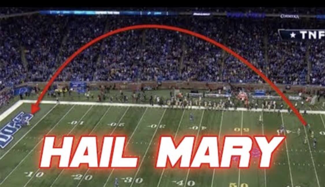 Throw and Hope, a Hail Mary in football (Source: Youtube)