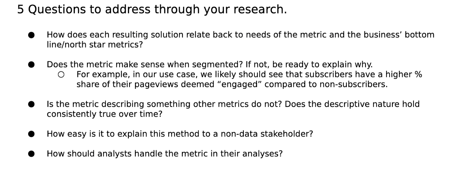 Our Solution EG Business Metrics
