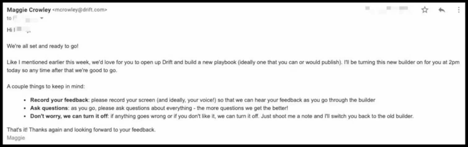 early access email