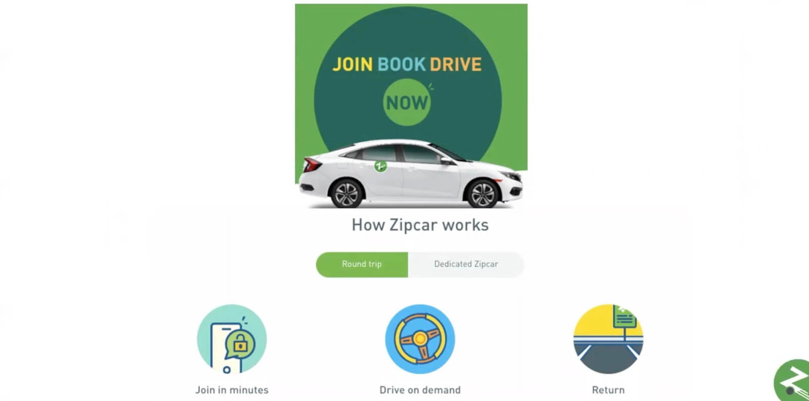 Zipcar logo and car image