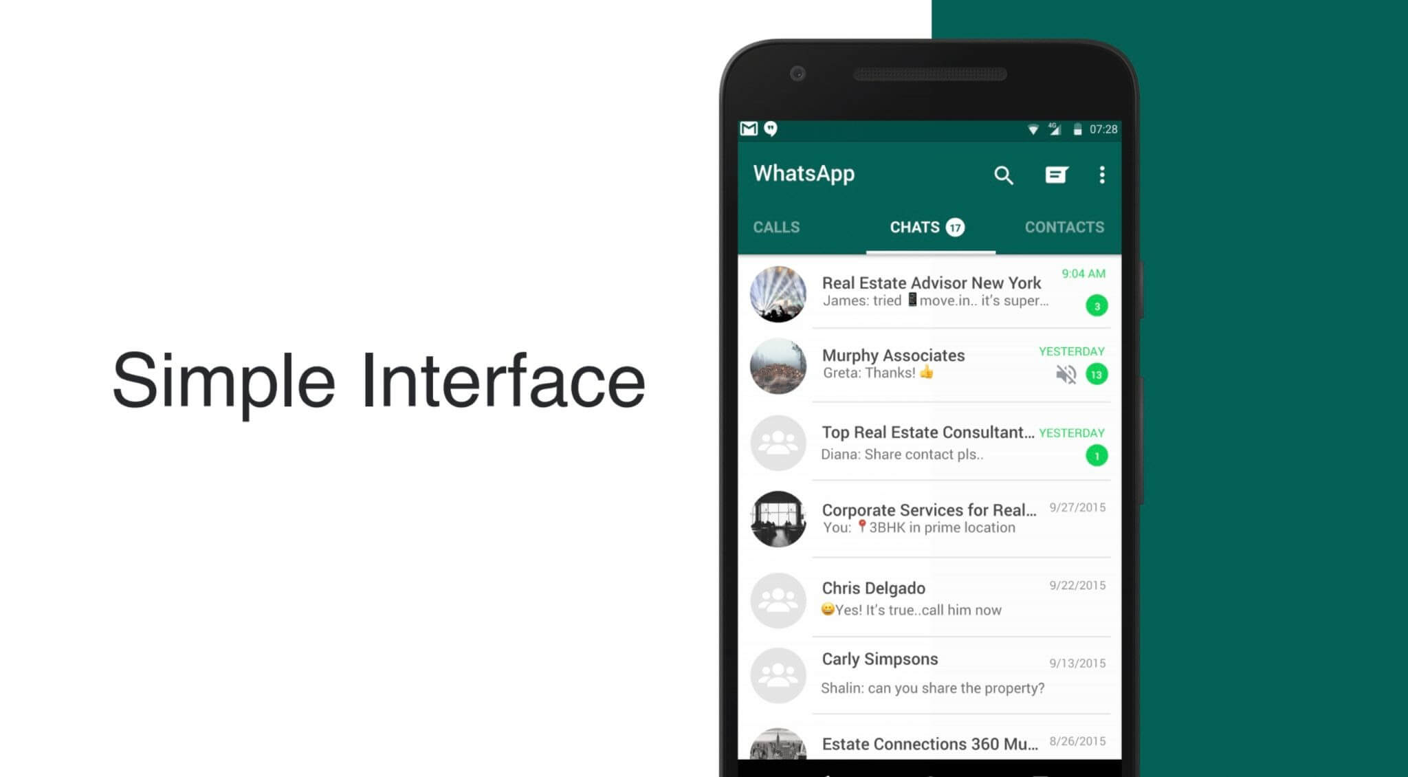 WhatsApp interface