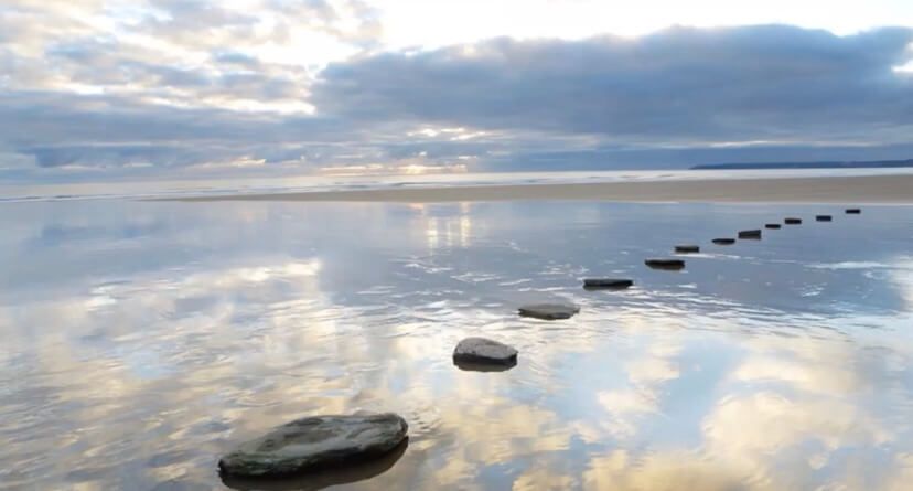 Rocks on water