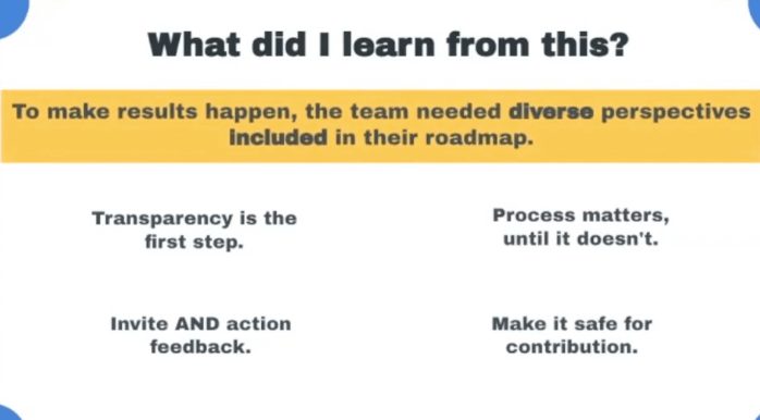 Learnings & takeaways from the story