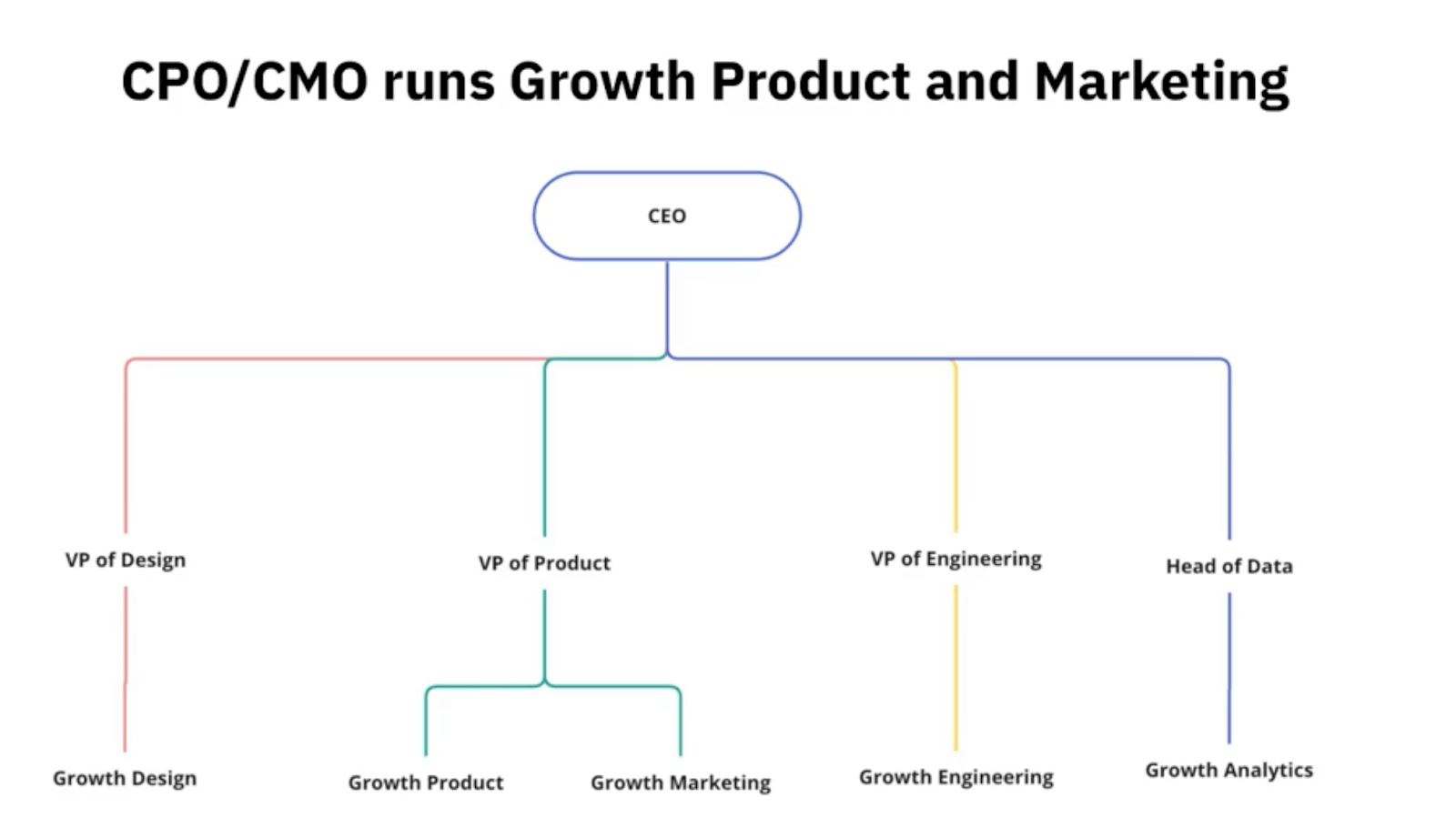 CPO or CMO runs both growth product and marketing functions job role chart