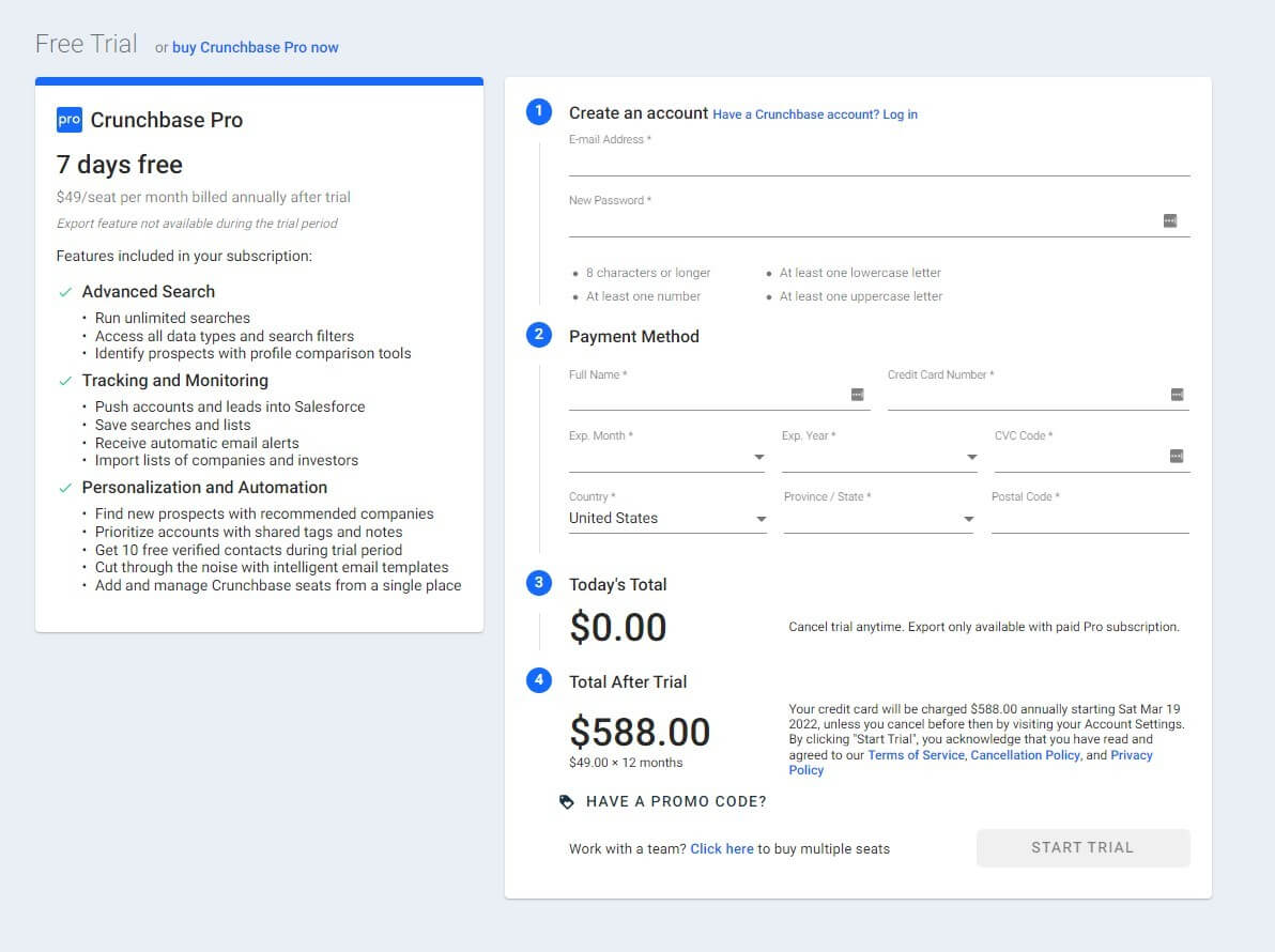 Crunchbase UX example